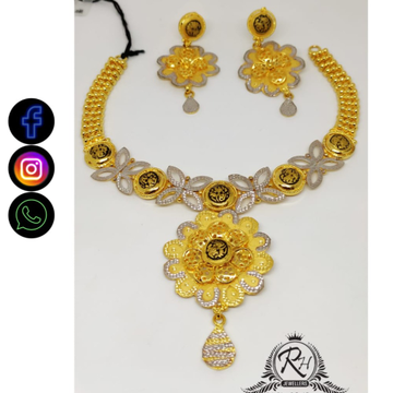 22 carat gold traditional ladies necklace set RH-N...