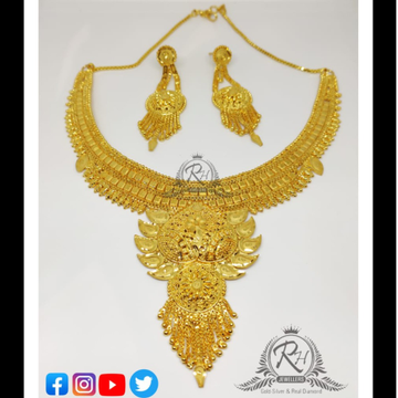 22 carat gold best ladies necklace set RH-LN286