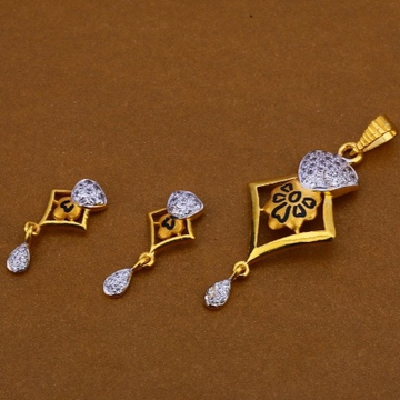 22 carat gold designer hallmark pendants set RH-PS...