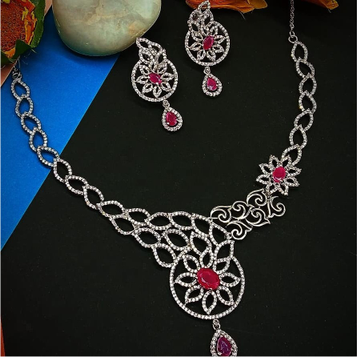 silver classical ladies necklace set rH-NS928