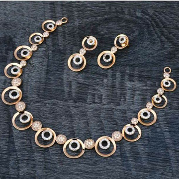 18 Carat Rose Gold Fancy Ladies Necklace Set RH-LN...