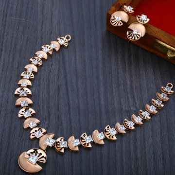 18 carat rose gold exclusive women's necklace set...