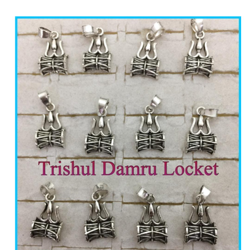 925 Starling Silver trishul Damru Chain Locket RH-...