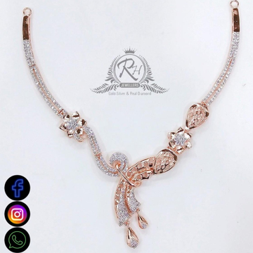 22 carat gold classical daimond necklace set RH-NS...