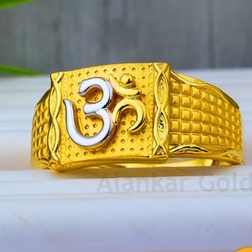 916 Gold Om Jents Ring GR-0004