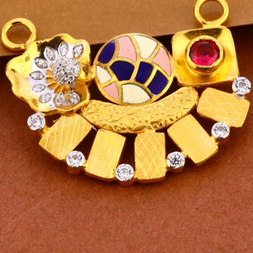 22 carat gold designer hallmark mangalsutra pendan...