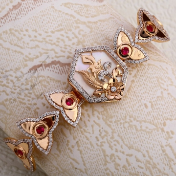 18 carat rose gold traditional ladies kada bracele...