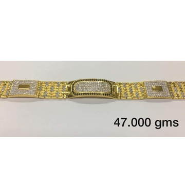 22 carat gold gents diamond fancy bracelet rH-bT20...