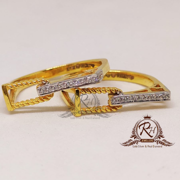 22 carat gold couple traditional fancy rings Rh-Cr...