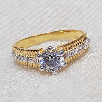 22 carat gold ladies single stone diamond ring RH-...
