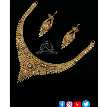 22 carat gold traditional necklace set RH-NS359