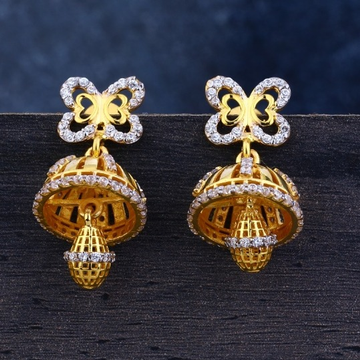 22 carat gold jummar casting earrings rh-le479