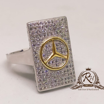 92.5 silver mercedes traditional geants ring Rh-Gr...