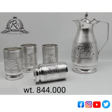 silver glass & jag antiq set RH-GF675