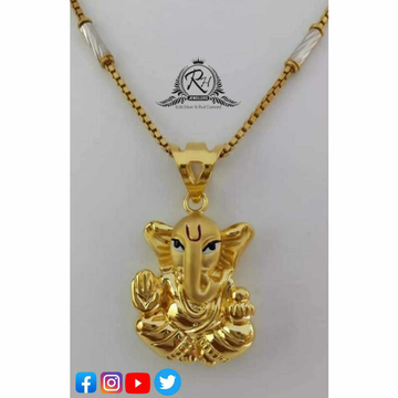 22 Carat Gold Ganesha Chain Pendants RH-PC496