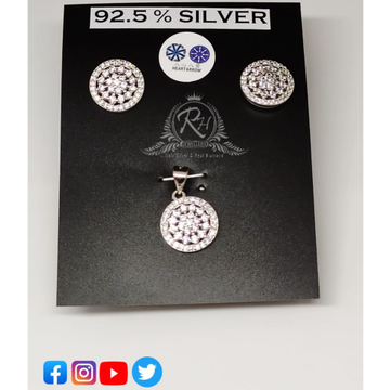 silver fancy earrings & pendant set RH-PS339