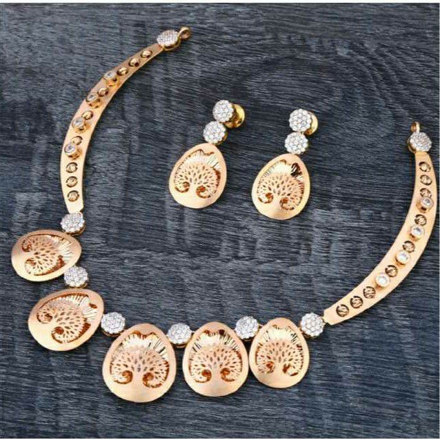 18 Carat Rose Gold Classical Ladies Necklace Set RH-LN695