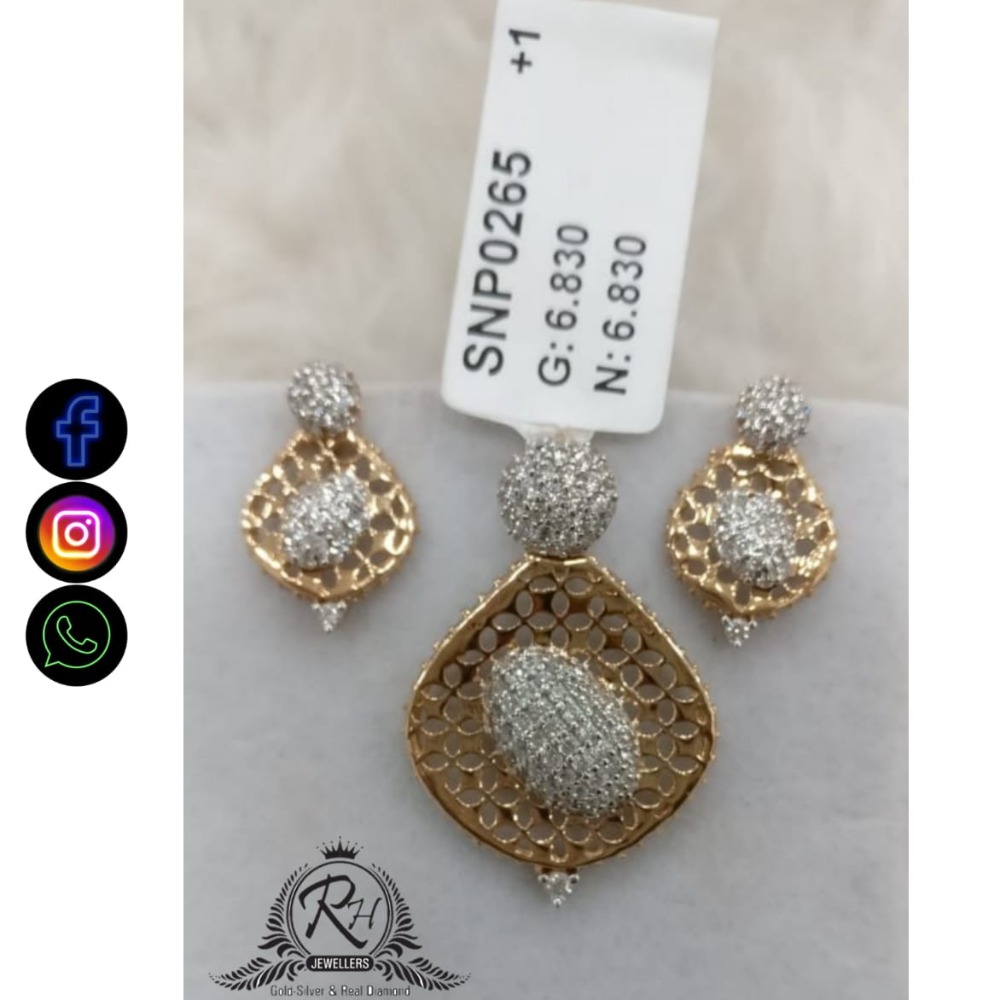 22 carat gold classical daimond earrings set RH-ER677