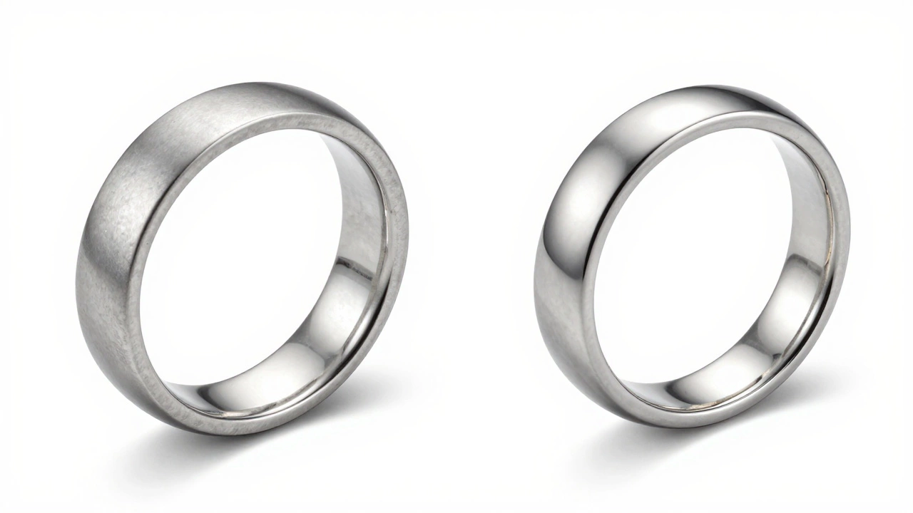Comparison of platinum patina versus worn white gold plating