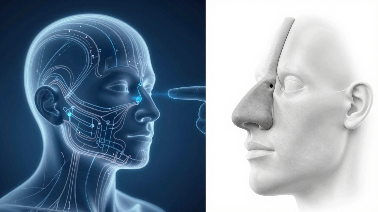 Split image comparing Ayurvedic energy channels with medical anatomy